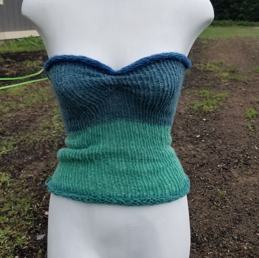 multicolored knitted tube top